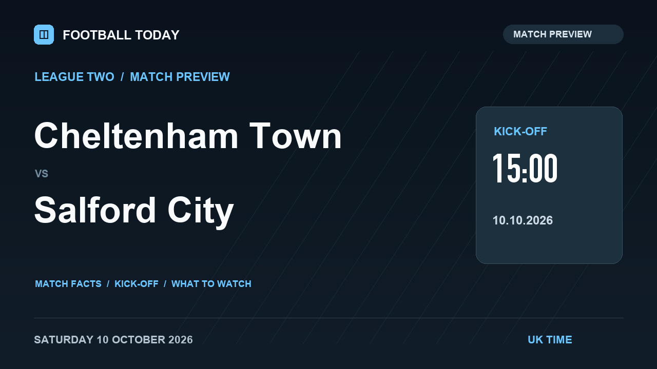 Cheltenham Town vs Salford City match preview