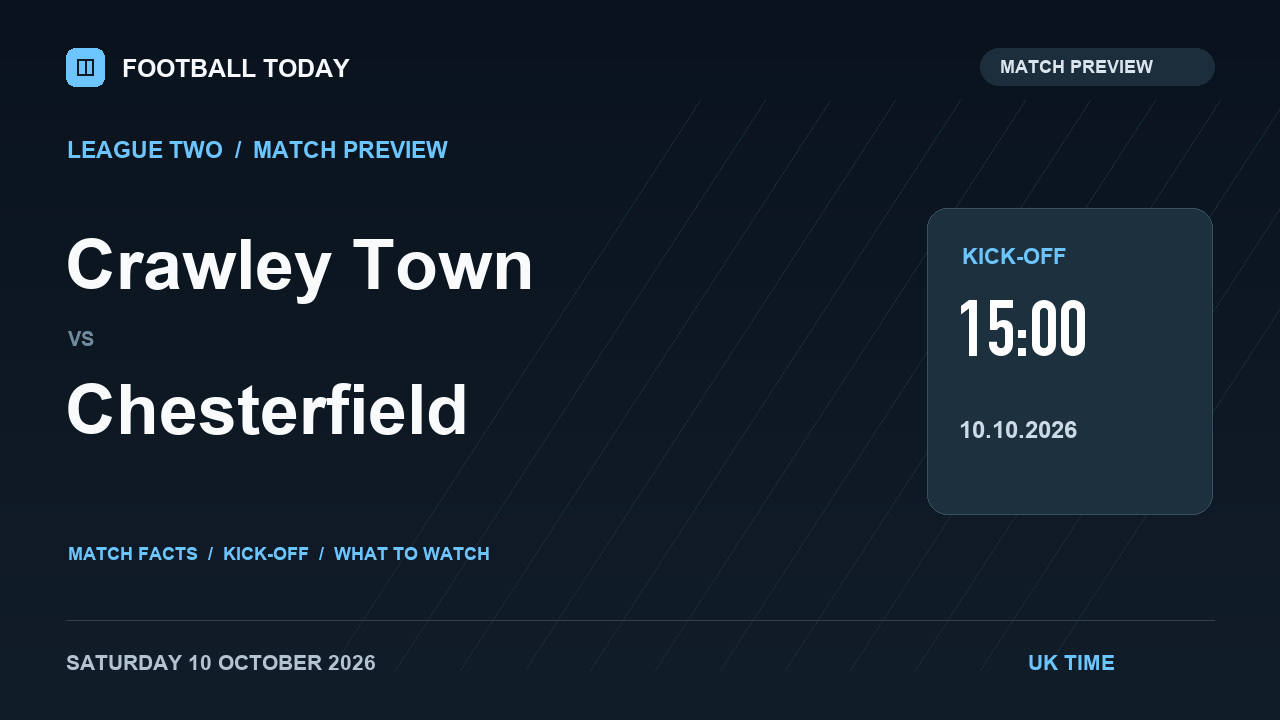 Crawley Town vs Chesterfield match preview