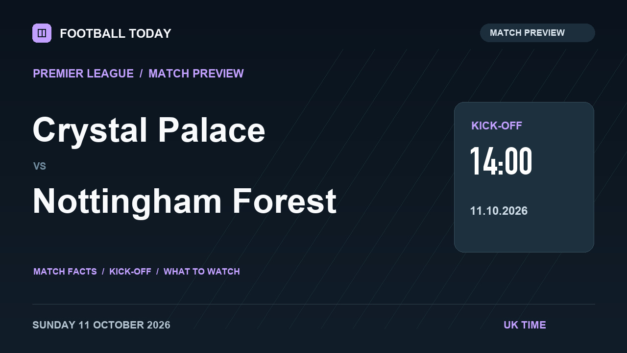 Crystal Palace vs Nottingham Forest match preview