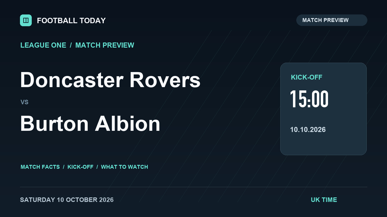 Doncaster Rovers vs Burton Albion match preview