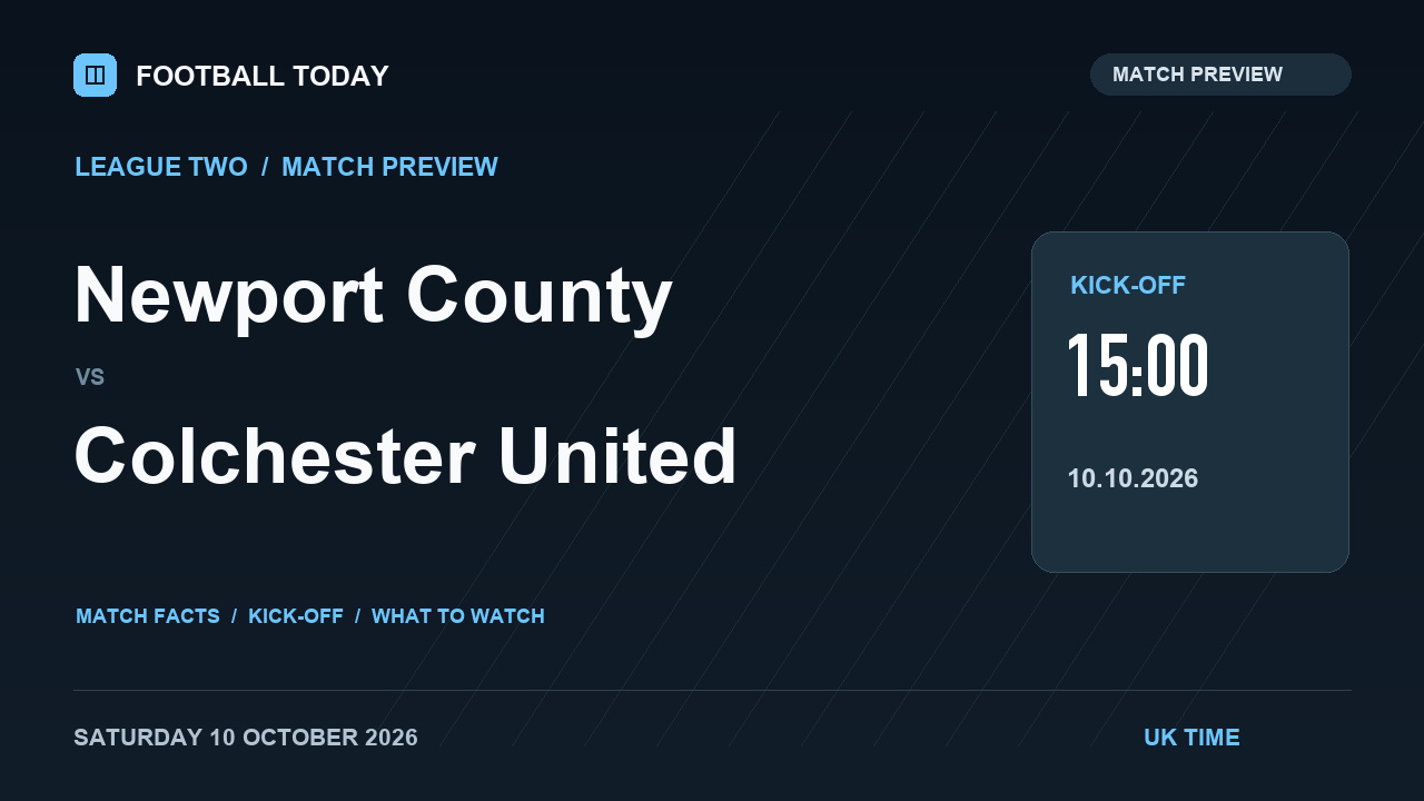 Newport County vs Colchester United match preview