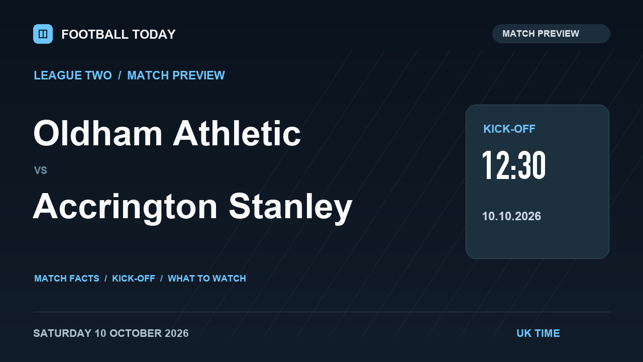 Oldham Athletic vs Accrington Stanley match preview