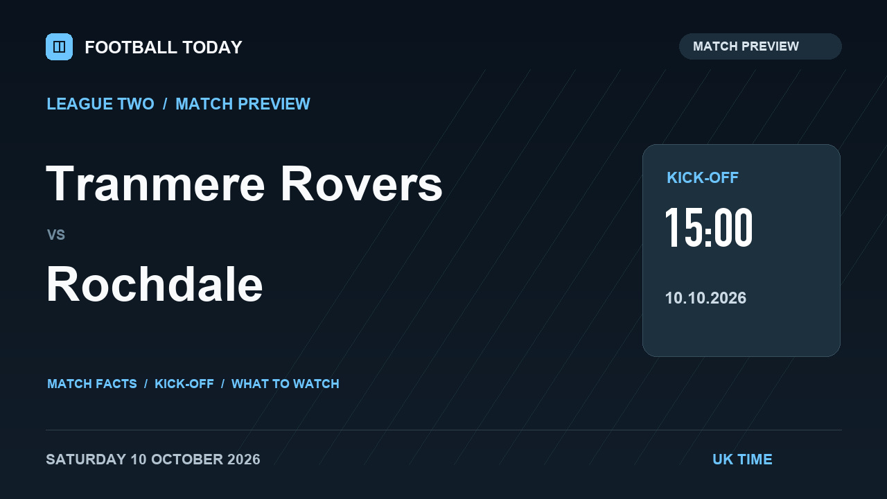 Tranmere Rovers vs Rochdale match preview